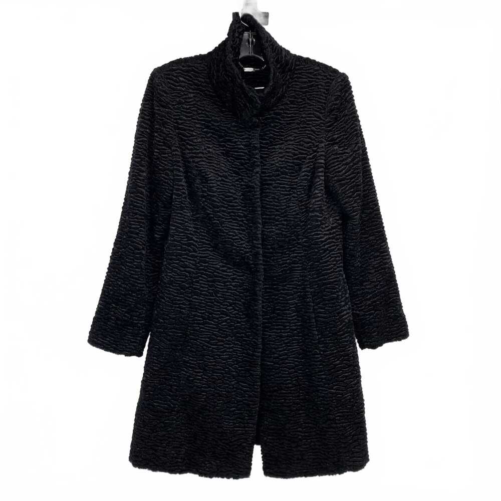 White House Black Market Black Faux Fur Pea Coat | Women’s Size S